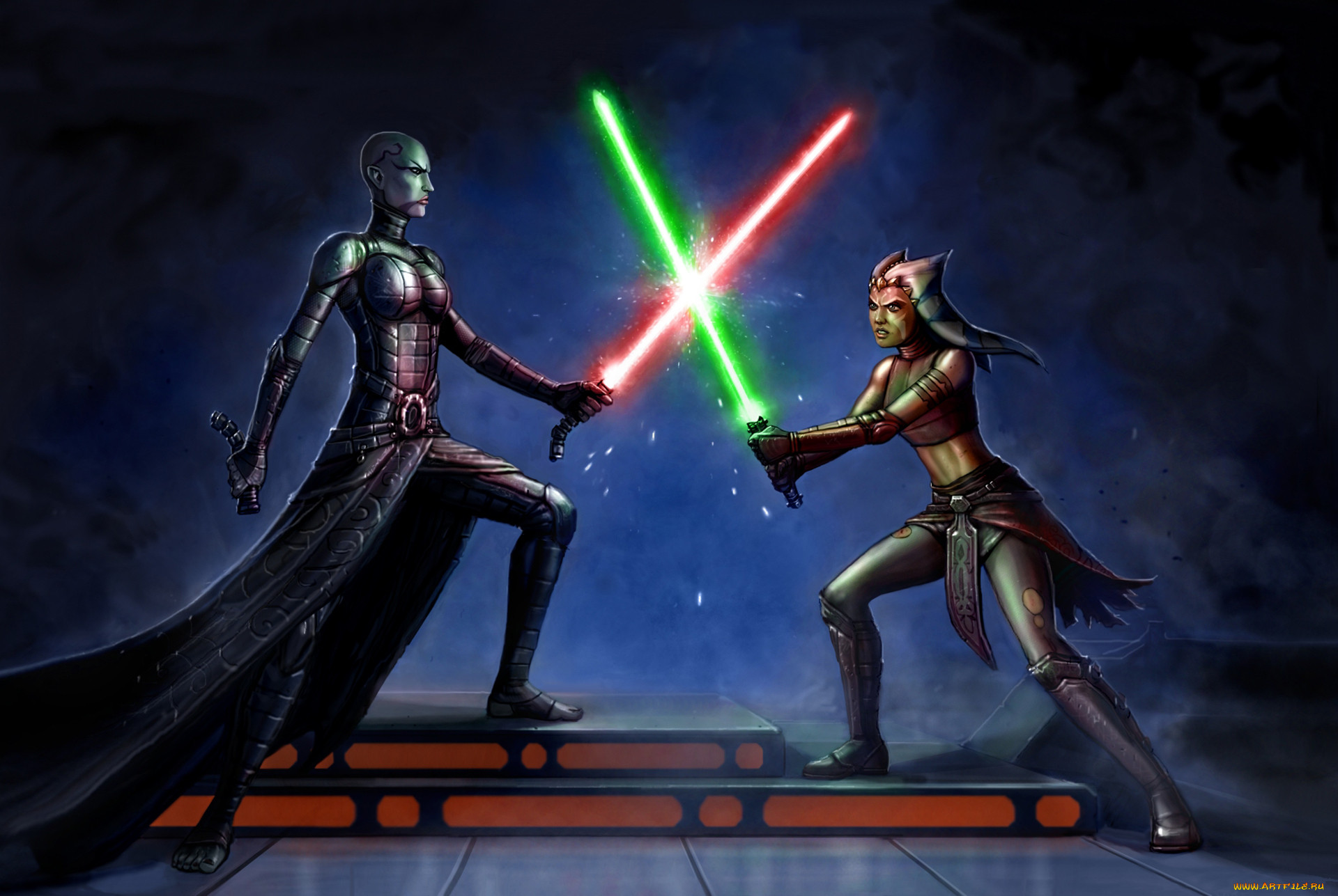 , , lightsaber, asajj, ventress, , disney, duel, star, wars, ahsoka, tano, jedi